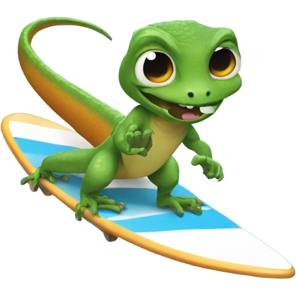lizard surfing  emoji