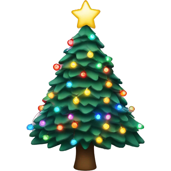 Christmas tree with colorful string lights emoji