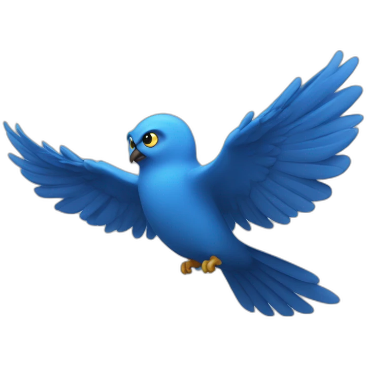 Chat bleu avec des ailes emoji