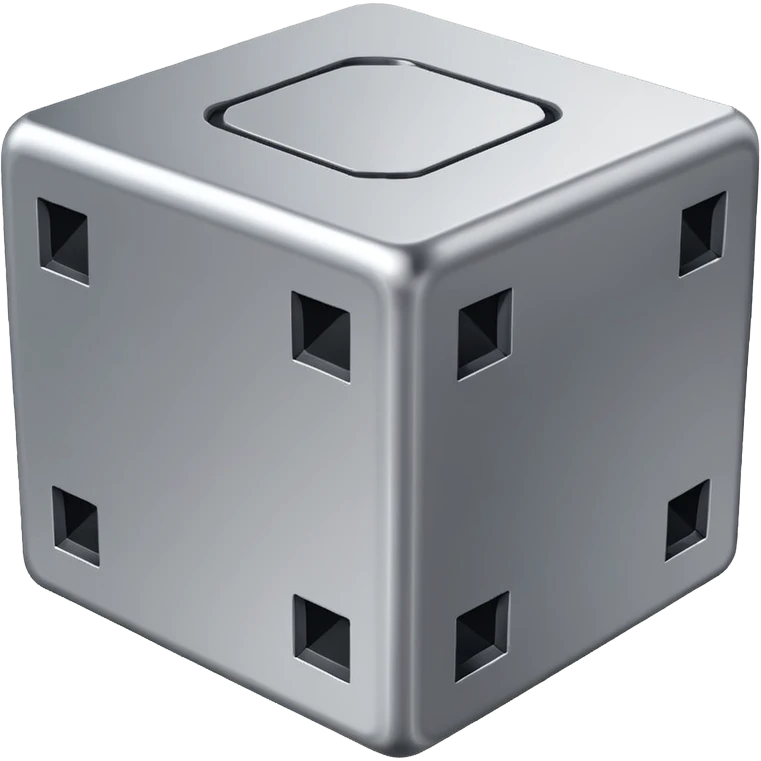 ASML semiconductor equipment，Silver gray, simple style，cube-shaped outfit emoji