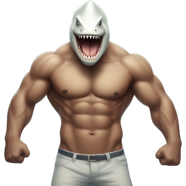Muscular shark man emoji