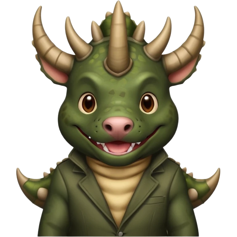 Black pibull dressed as a triceratops  emoji