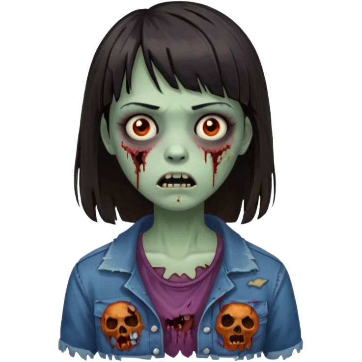 Zombie girl de franja  emoji