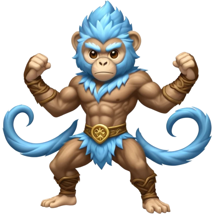 air elemental monkey warior with light blue furr emoji