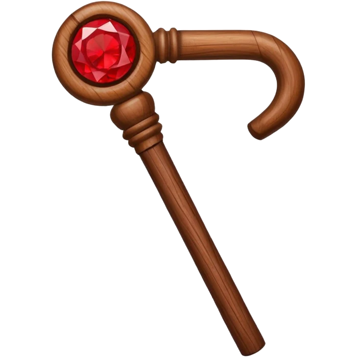 mage cane with red stone emoji