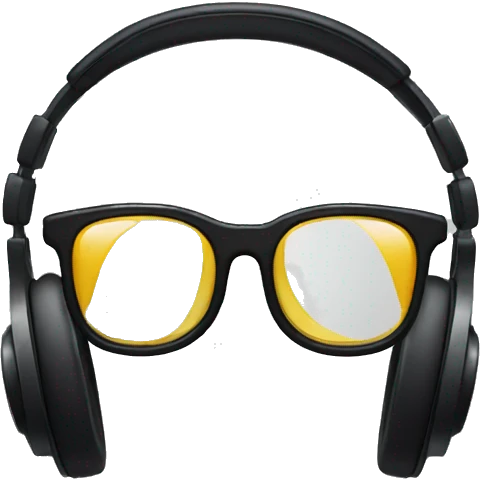 Headphones with glasses emoji