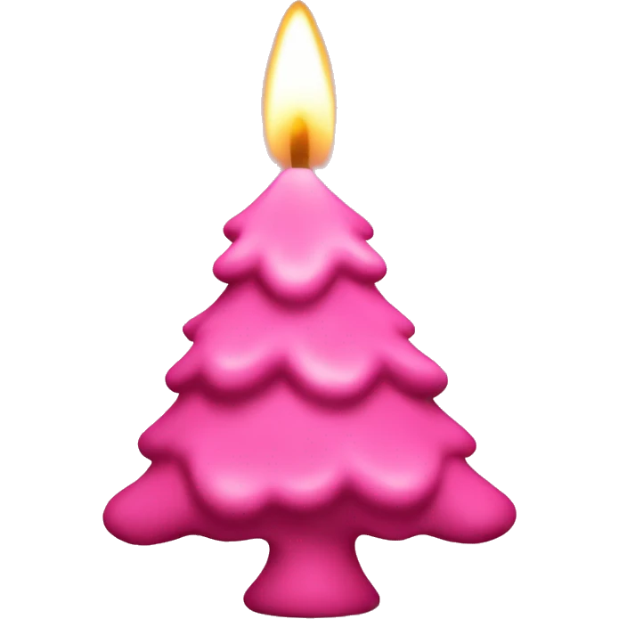 Pink Christmas tree candle emoji