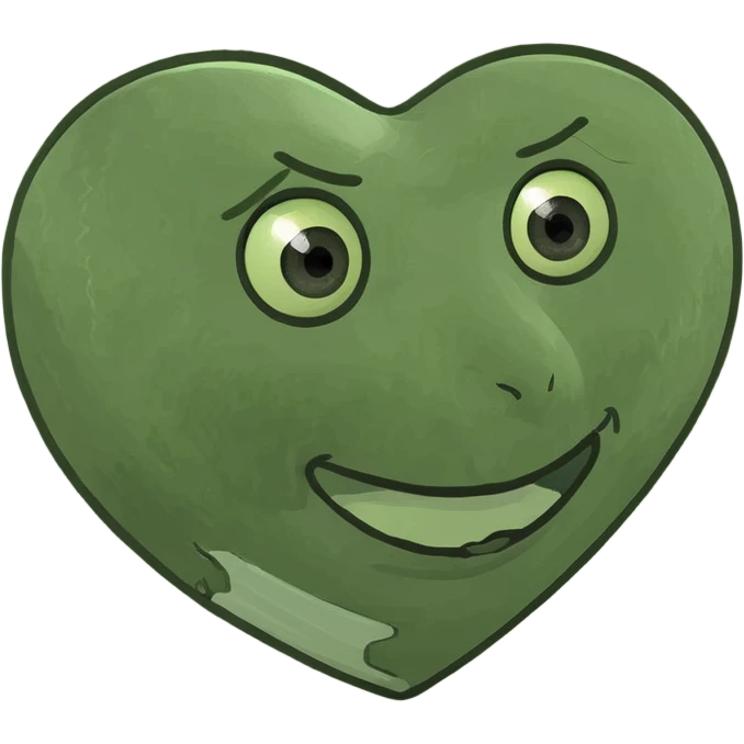 military green heart  emoji