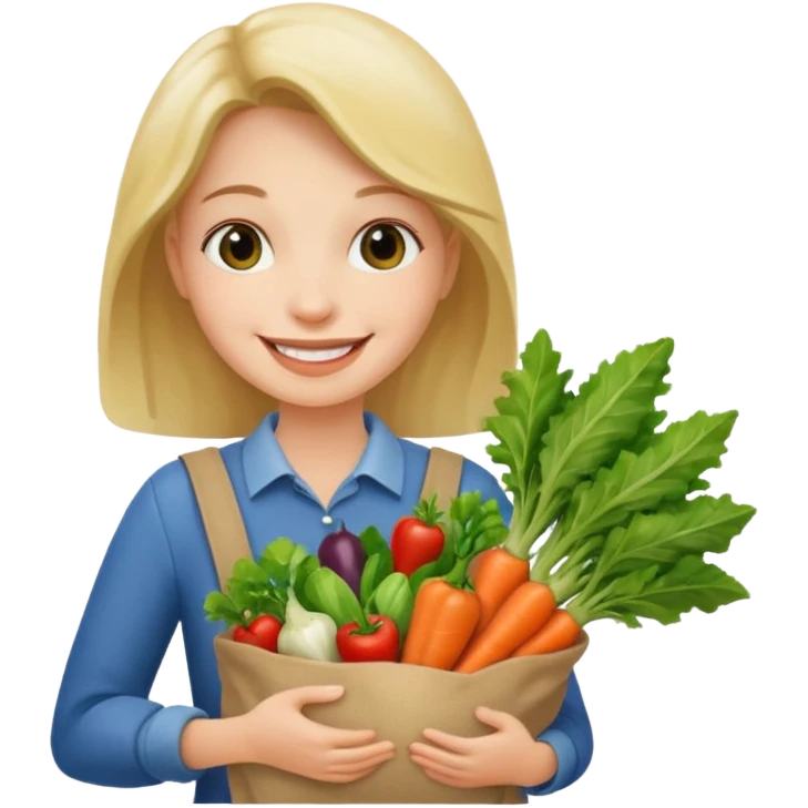 house holding vegetables bag emoji