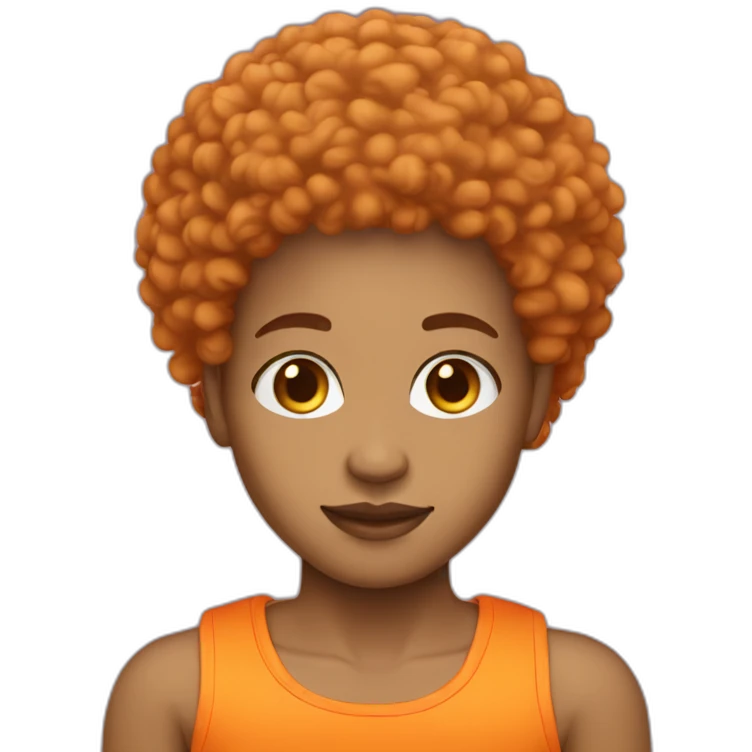 Light skin afro orange in fit emoji