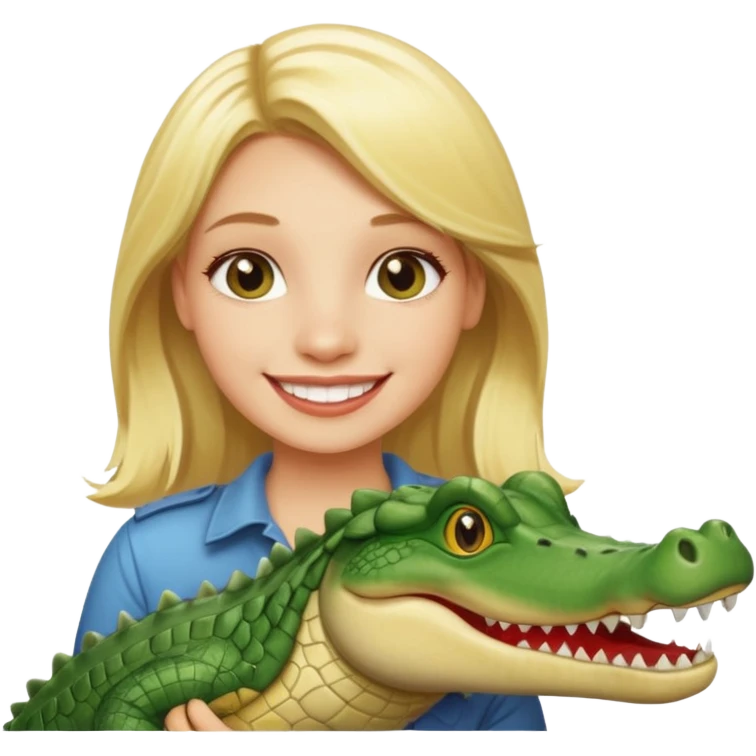 Blonde girl crocodile emoji