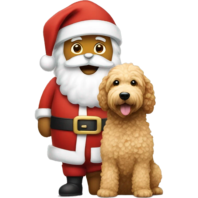 Santa with golden doodle emoji