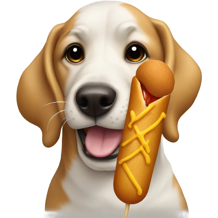 Dog eating a corndog emoji