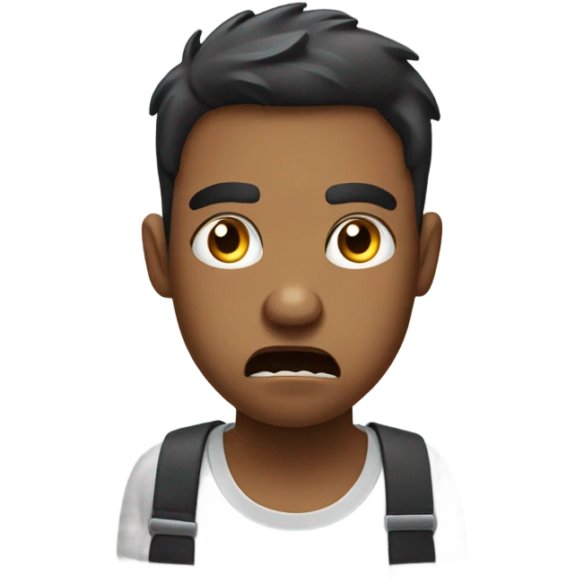 person frustrated scrolling through phone emoji
