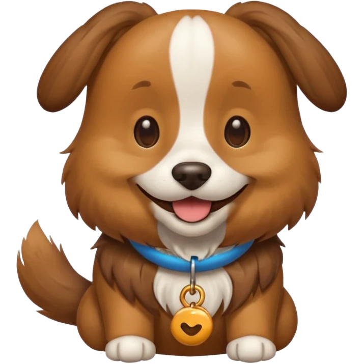 Dog wearing goodie emoji