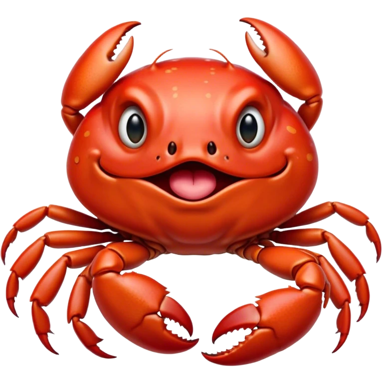Cinematic Realistic Cute Yawning Crab Portrait Emoji, Head tilted slightly with a dramatic, wide-open yawn, showcasing a soft, textured red shell with a charming, naturally formed face and drooping features, rendered with realistic detail and warm, sandy light, high shine, relaxed yet expressive, styled with a dash of coastal charm, soft glowing outline, capturing the essence of a sleepy yet affectionate crab that appears ready to stretch out on the shore for a peaceful nap! emoji