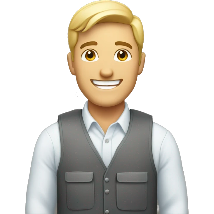 white man happy to help working in support emoji
