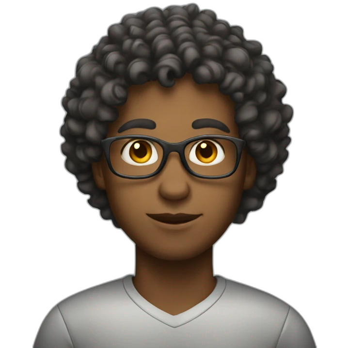 student with somewhat curly hair emoji