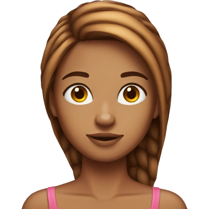 Tanned girl, long eyelashes, ginger straight hair  emoji