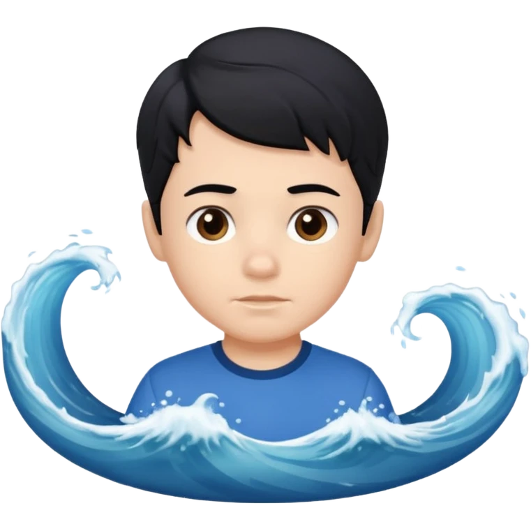 Siyah saçlı saçları öne doğru dalgalı bir şekilde beyaz tenli kahverengi gözlü küçük erkek çocuk emoji