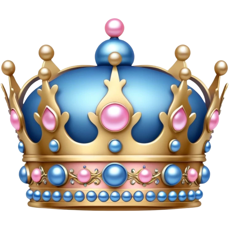 Round crown with blue and pink pearls  emoji