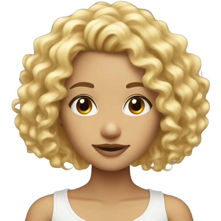 A curly and blonde beautiful girl emoji