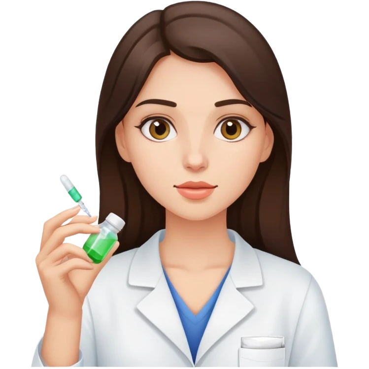 Beautiful fit brunette girltaking medicine  emoji