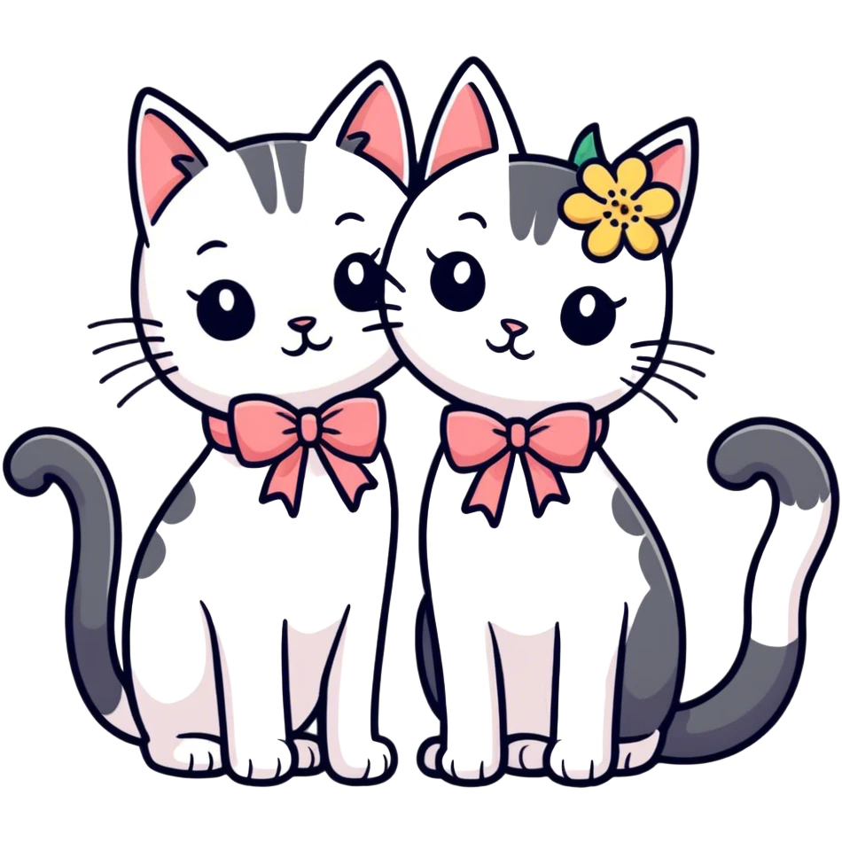 Cat couple emoji
