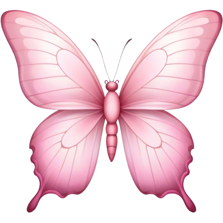 "A delicate pink butterfly with translucent wings, decorated with a silky bow, soft pastel aesthetic." emoji