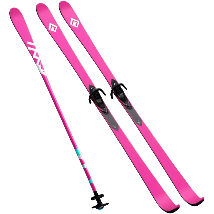 Pink skis from the brand Fischer emoji