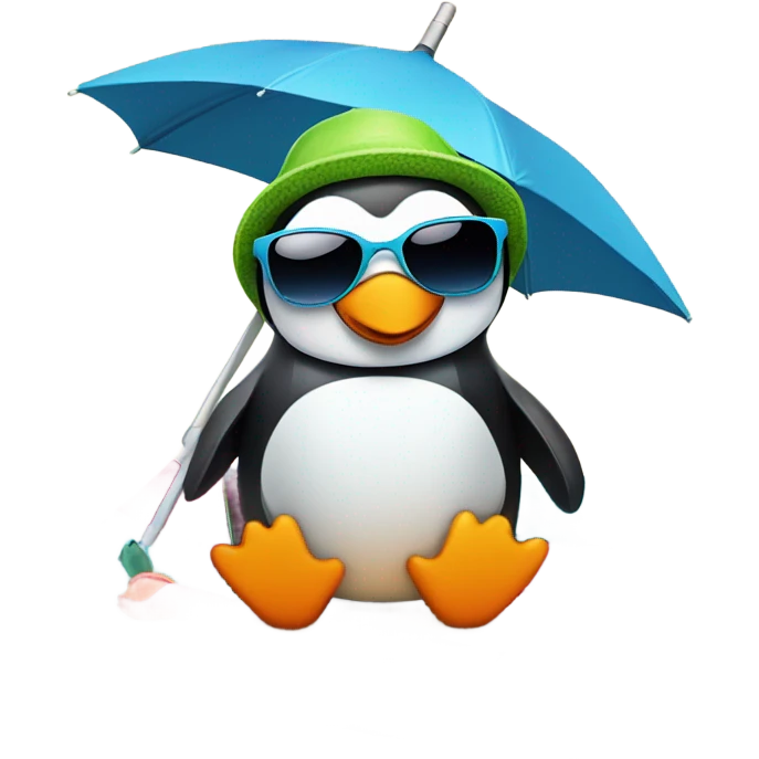  Penguin on holiday emoji