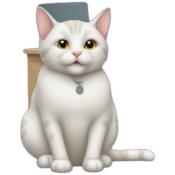 Cat working in the office emoji