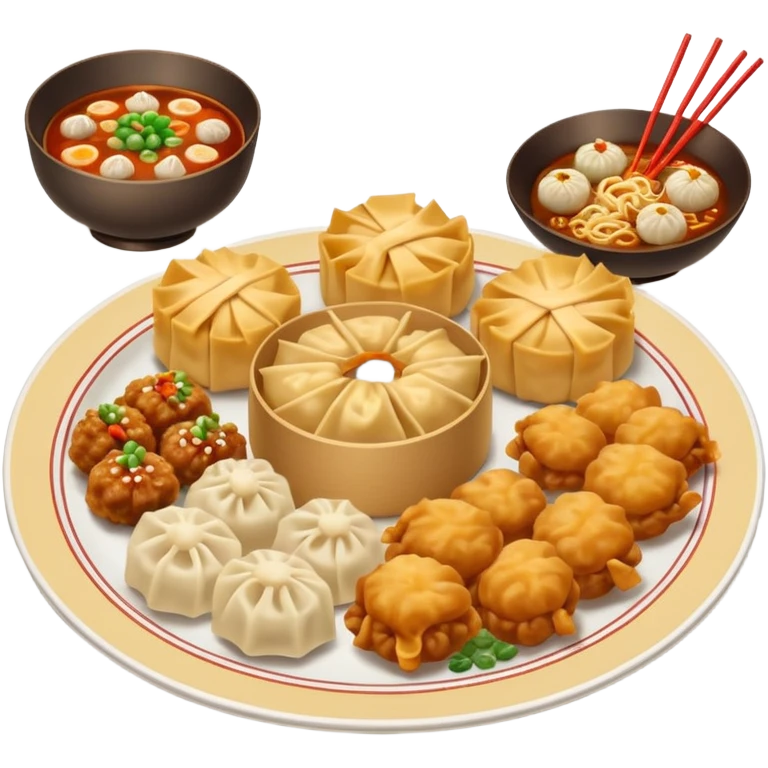 Paper menu with Chinese dishes emoji