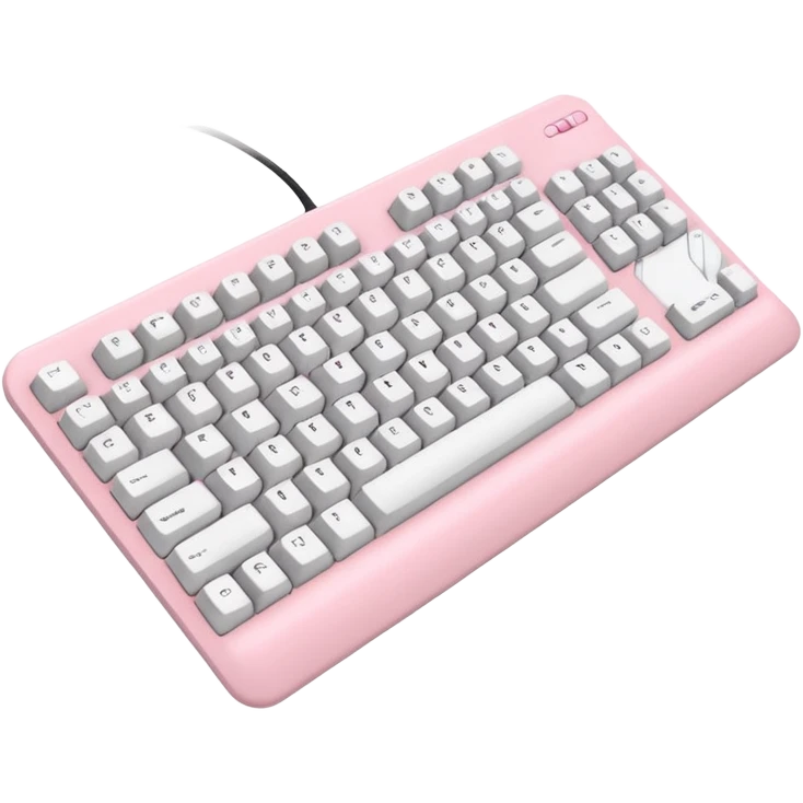 Pastel pink and white gaming computer keyboard emoji