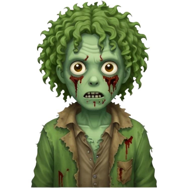 curly hair zombie emoji