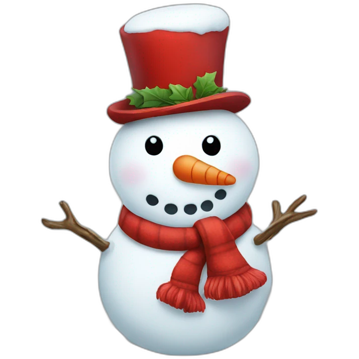 a snowman in a red hat emoji