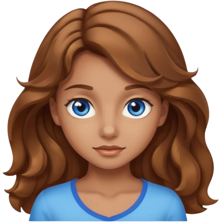 Tanned girl with wavy light brown hair and one blue eye and one brown eye  emoji