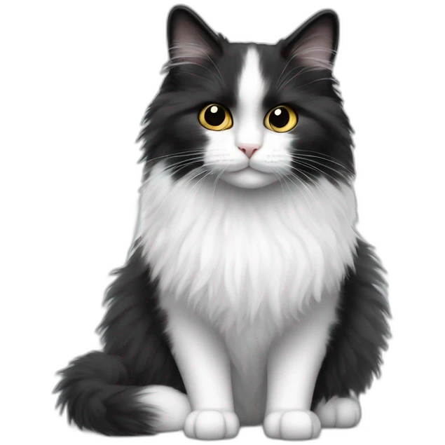 Black and white angora cat with Glock 19 emoji