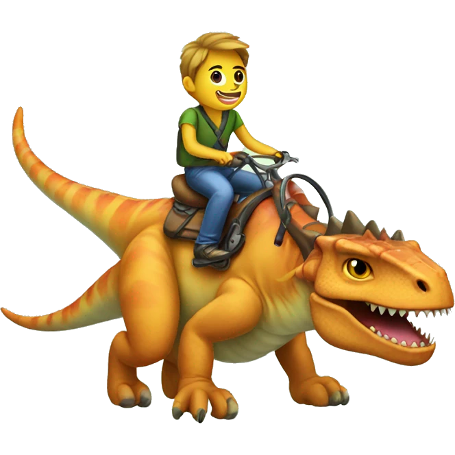 Cat riding dinosaur emoji
