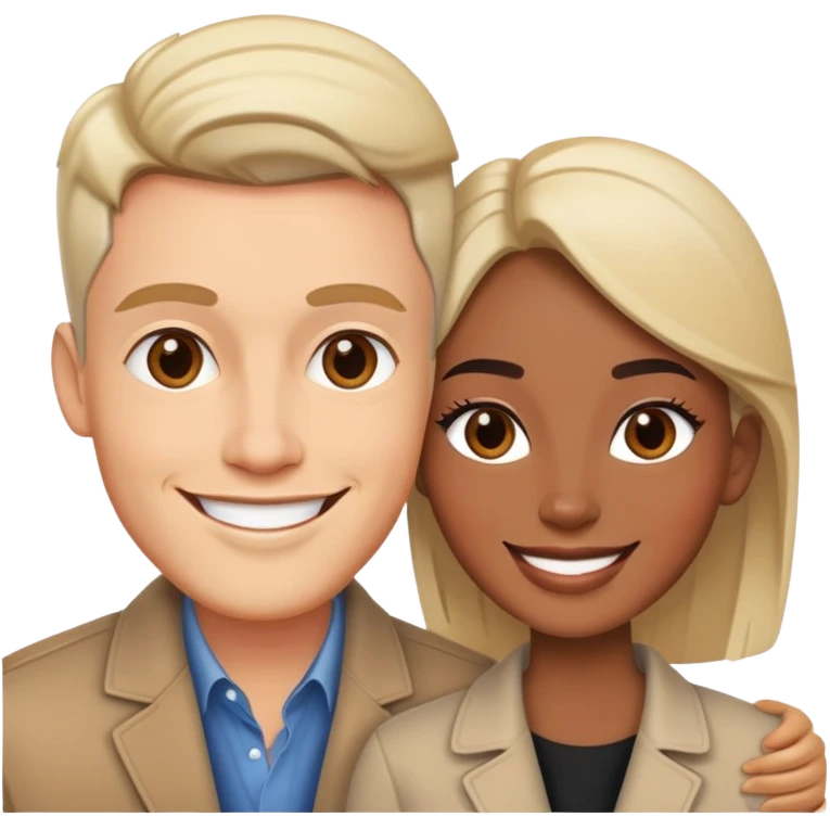 smiling couple with unique style emoji
