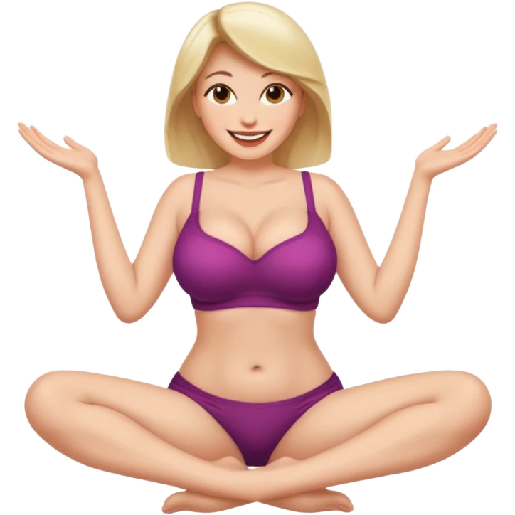 naked woman, posing, legs spread, big breasts emoji