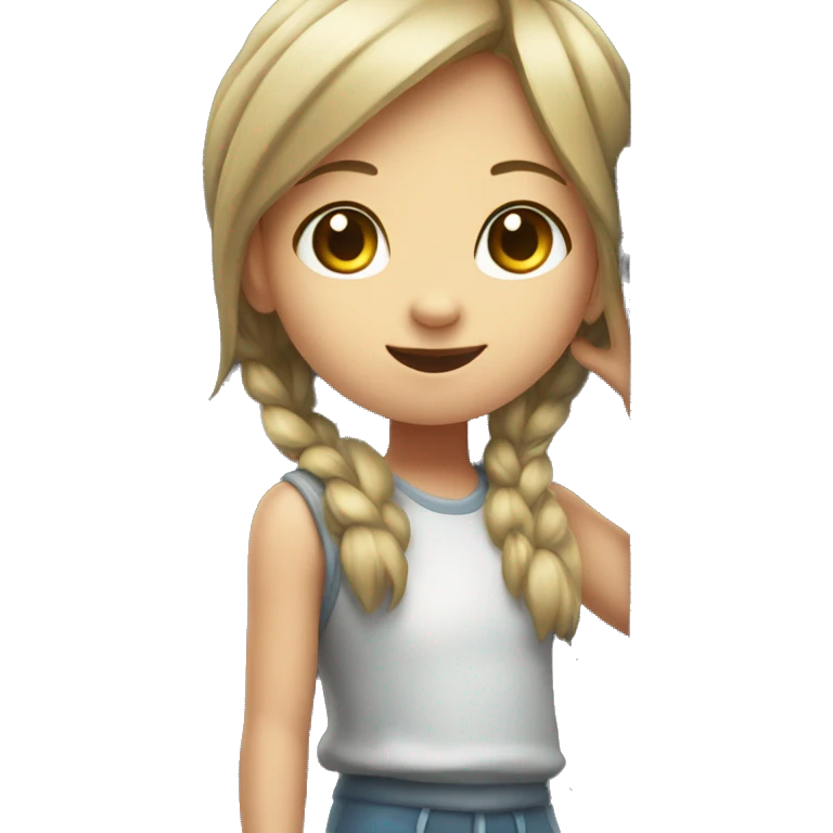 Girl on vertical metal beam emoji