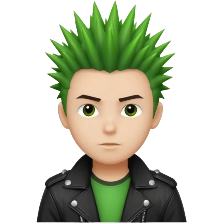 Boy with Spiky Hair – green spikes, black leather jacket emoji