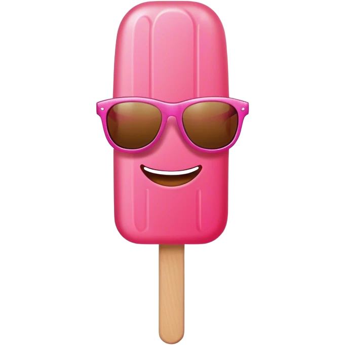 Paleta de hielo rosa con lentes de sol  emoji