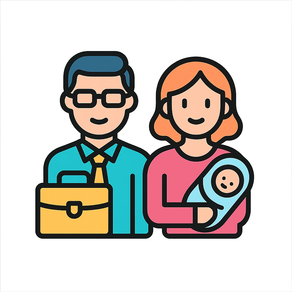 a pair of working parents emoji