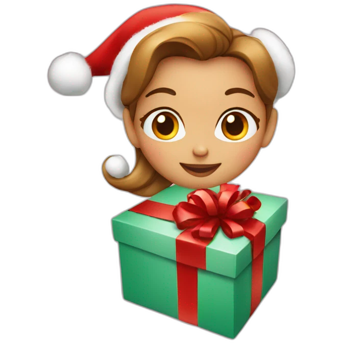 christmas girl in the present box emoji