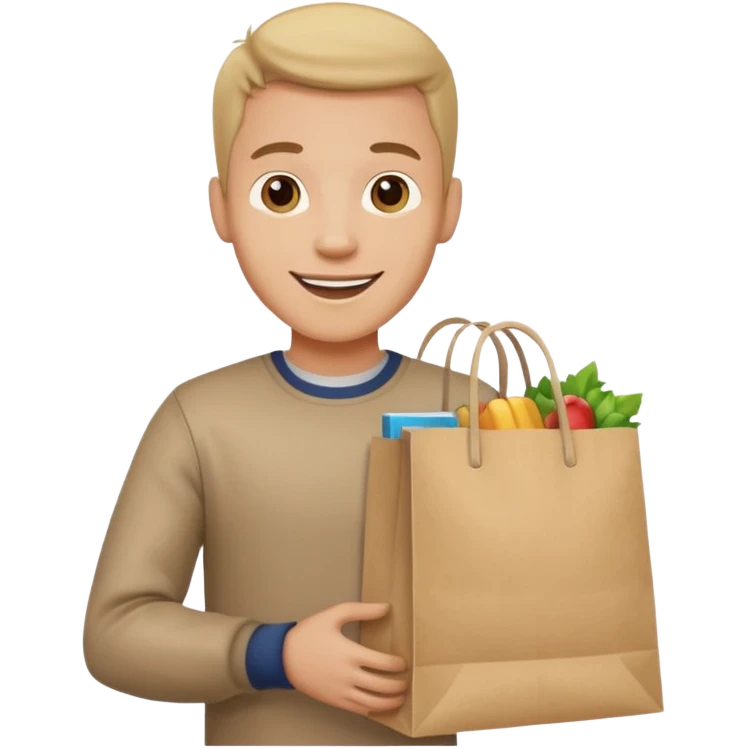 Shopping Bag man emoji