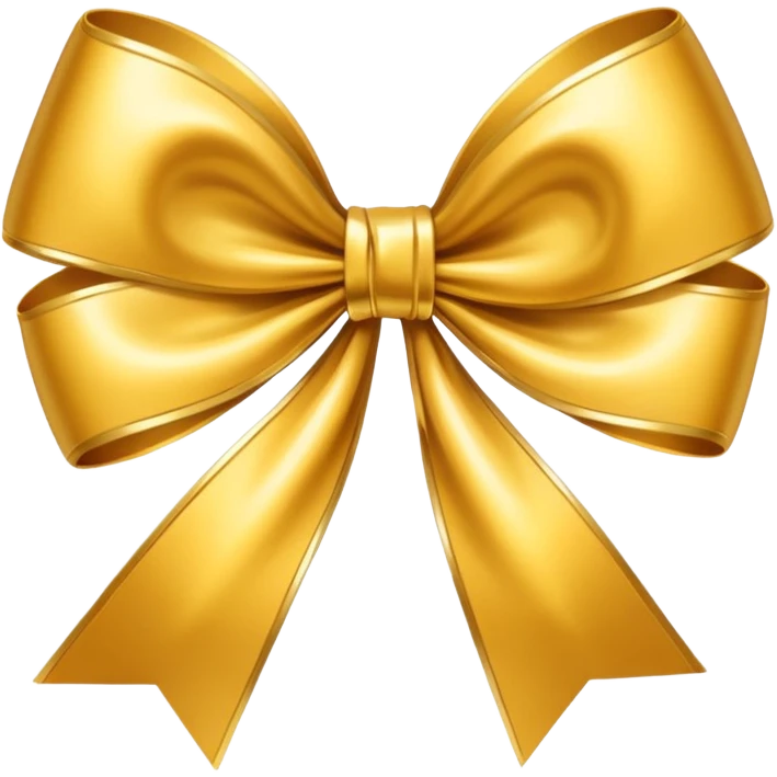 Golden bow with medium length long ends  emoji