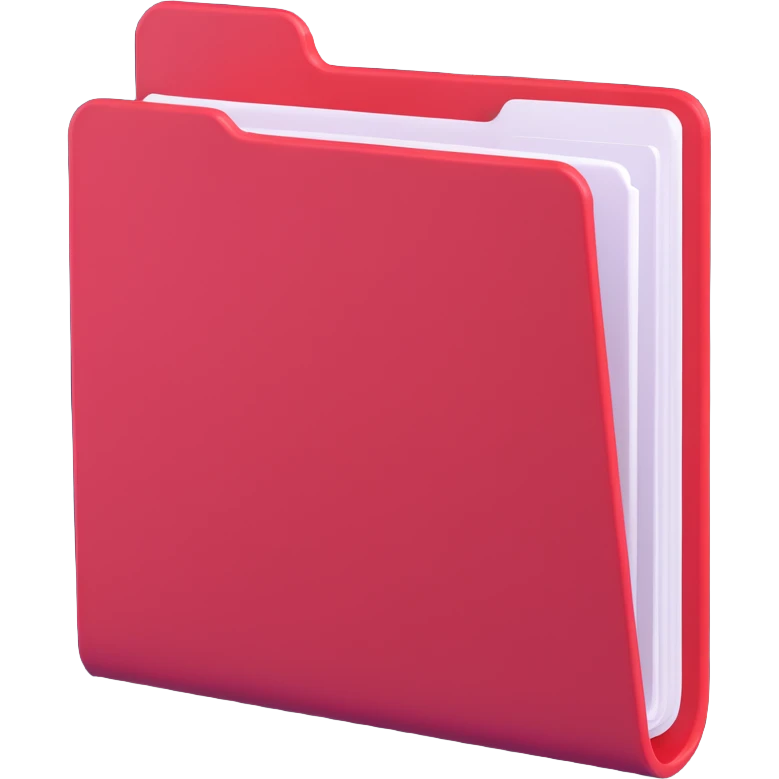 red folder, 3D emoji style emoji