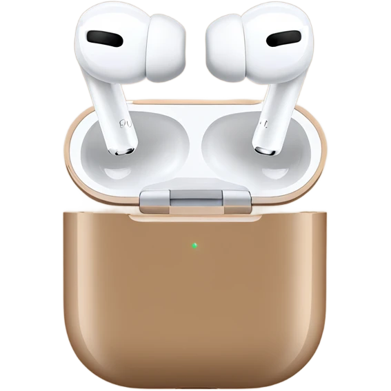 Realistic AirPods pro with light brown case emoji